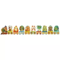 Djeco 10-ig számolok sorozatkirakó puzzle kék hordozózsinóros doboza macis mozdonyos függővel