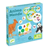 Djeco Animo Mondo Élő-világ társasjáték doboza kenguruval és pandával