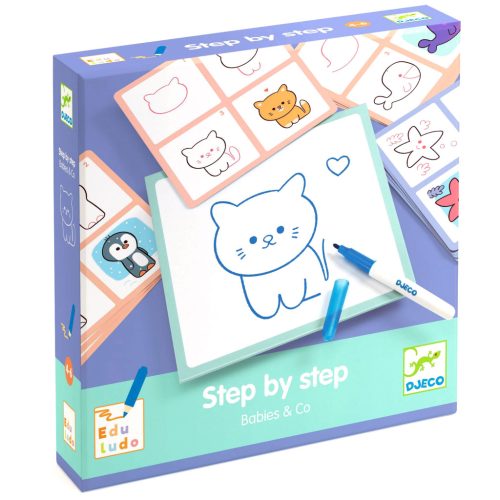 Djeco Rajzolás lépésről lépésre - Állatkölykök - Eduludo Step by step Babies and Co