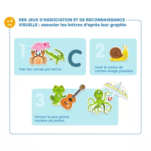 Djeco Fejlesztő játék - Csak Francia nyelvre - Grand coffret Lettres