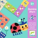 Djeco Kicsi állatok dominó dobozának grafikája katicával és madárkával