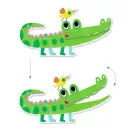 Djeco zöld krokodilos párosító puzzle mozgatható tátogó szájjal