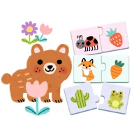 Djeco színpárosító párosító puzzle kék hordozófüllel ellátott dobozban