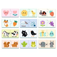 Djeco színpárosító párosító puzzle kék hordozófüllel ellátott dobozban