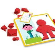 Djeco Eduludo Shapes alakzatok és formák fejlesztő játék doboza piros geometriai elemekkel