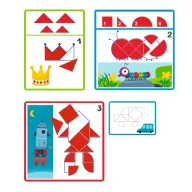 Djeco Eduludo Shapes alakzatok és formák fejlesztő játék doboza piros geometriai elemekkel