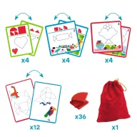 Djeco Eduludo Shapes alakzatok és formák fejlesztő játék doboza piros geometriai elemekkel