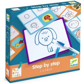   Djeco Rajzolás lépésről lépésre - Lépés lépés után - Step by Step 1, 2, 3 and Co