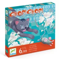 Djeco Chop Chop macska-egér társasjáték illusztrált doboza szürke macskával és egérrel