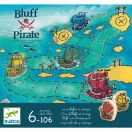 Djeco Bluff Pirate kalózos társasjáték dobozának előlapja fa hajófigurákkal