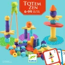 Djeco Totem Zen ügyességi társasjáték doboza színes faelemekkel és pálcikákkal