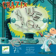 Djeco Crazix fém ördöglakat logikai játék doboza mókás tudós illusztrációval