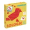 Djeco Sologic Tangram logikai játék 120 feladatkártyával és 7 darab piros fa elemmel
