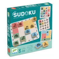 Djeco Crazy Sudoku logikai játék zöld színű doboza fa játékelemekkel