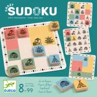Djeco Crazy Sudoku logikai játék zöld színű doboza fa játékelemekkel