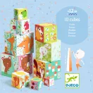 Djeco Erdei állatok toronyépítő kocka 10 darabos keménykarton készlet