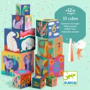 Djeco toronyépítő kocka vadon élő állatok mintával, egymásra építve