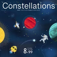 Djeco Együttállások Constellations társasjáték doboza űrhajós és bolygó illusztrációval