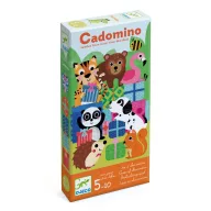 Djeco Cadomino nyomkövető társasjáték állatos és ajándékos illusztrációval ellátott doboza