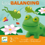 Djeco Little balancing egyensúlyozó társasjáték doboza zöld békával és tündérrózsával