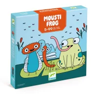 Djeco Moustifrog Szúnyogvadász társasjáték doboza vidám béka és szúnyog illusztrációval