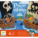 Djeco Pirat Island társasjáték dobozkép kalózhajókkal és színes kincskorongokkal