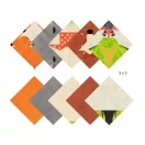 Djeco origami készlet 5-féle mintás és színezett papírlapjai