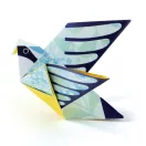 Djeco origami madár figura kék és zöld mintás FSC papírból meghajtva