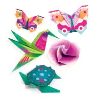 Djeco Origami Trópusokon papírhajtogató készlet színes trópusi mintás papírokkal