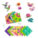 Djeco Origami Trópusokon papírhajtogató készlet színes trópusi mintás papírokkal