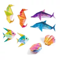Djeco Origami Tengeri élőlények kreatív szett színes papírokkal és állatfigurákkal