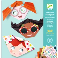 Djeco Origami Kedves arcok kreatív készlet doboza 4-7 éveseknek