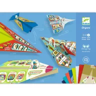 Djeco Origami Repülők kreatív papírhajtogató készlet színes mintás lapokkal