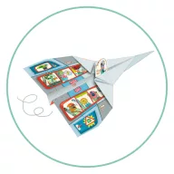 Djeco Origami Repülők kreatív papírhajtogató készlet színes mintás lapokkal