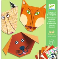 Djeco Origami Állatok kreatív szett színes papírokkal és állatfigurákkal