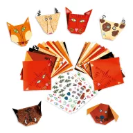 Djeco Origami Állatok kreatív szett színes papírokkal és állatfigurákkal