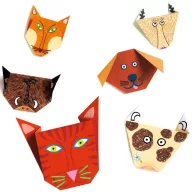 Djeco Origami Állatok kreatív szett színes papírokkal és állatfigurákkal
