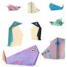 Djeco Origami Sarkkör állatai készlet papírból hajtogatott jegesmedvével és fóka figurákkal