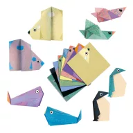 Djeco Origami Sarkkör állatai készlet papírból hajtogatott jegesmedvével és fóka figurákkal