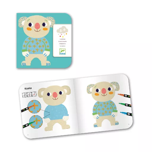 Djeco Mintázatok letörölhető krétatollal - Csinoskák - Cuties