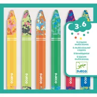   Djeco Viaszkréta készlet - 6 kréta kölönböző színekből összeállítva - 6 multicoloured crayons