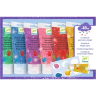   Djeco Ujjfesték - Hat csillámos szín - 6 tubes of finger paint - Glitter