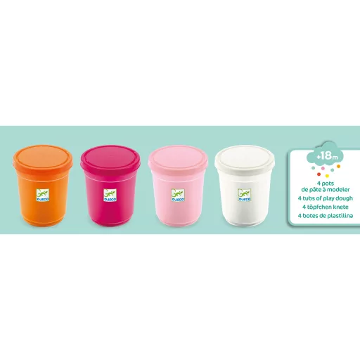 Djeco Gyurma - Pillegyurma - 4 tubs of play dough, Sweet