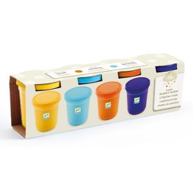   Djeco Gyurma - Pillegyurma 4 színben - 4 tubs of play dough, Plain flour