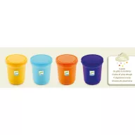   Djeco Gyurma - Pillegyurma 4 színben - 4 tubs of play dough, Plain flour