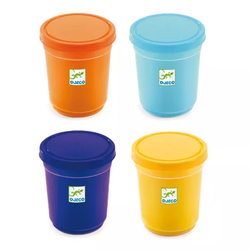 Djeco Gyurma - Pillegyurma 4 színben - 4 tubs of play dough, Plain flour