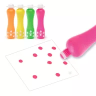   Djeco Marok filc készlet 4 fluoreszkáló színben - Pontozó színezés - Large dot markers
