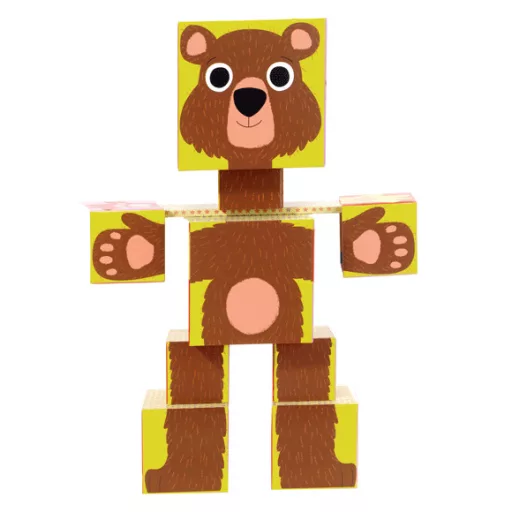 DJECO Építőjáték - Kockatestű állatos építő - Totem cubes Animo
