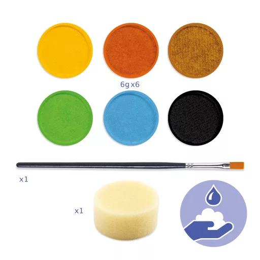 Djeco Arcfesték - 6 természet szín - Palette 6 colours - Nature