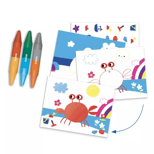 Djeco Kreatív műhely - 6 technika 1 dobozban - Tengeri örömök - Seaside delights